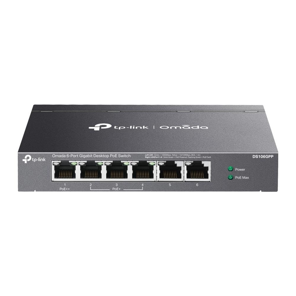 TP-LINK DS106GPP Omada Switch 6p Gigabit dont 3PoE+ et 1 PoE