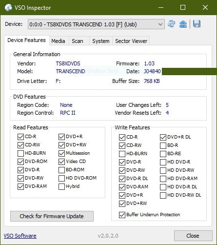 Lecteur/Graveur DVD Externe TRANSCEND TS8XDVDS 8x USB Blanc