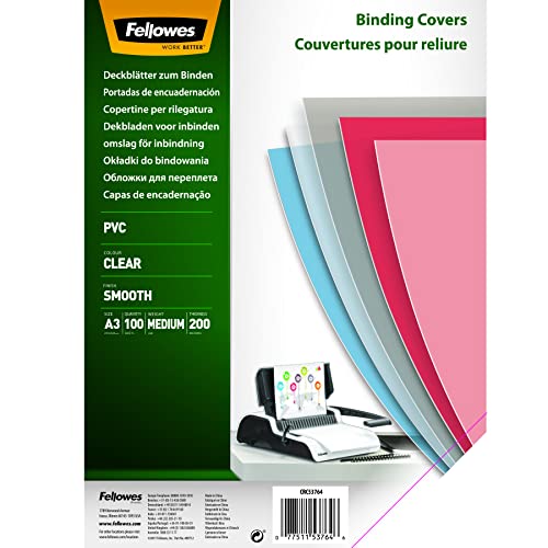 FELLOWES Couverture PVC 200 MIC A3 transparent