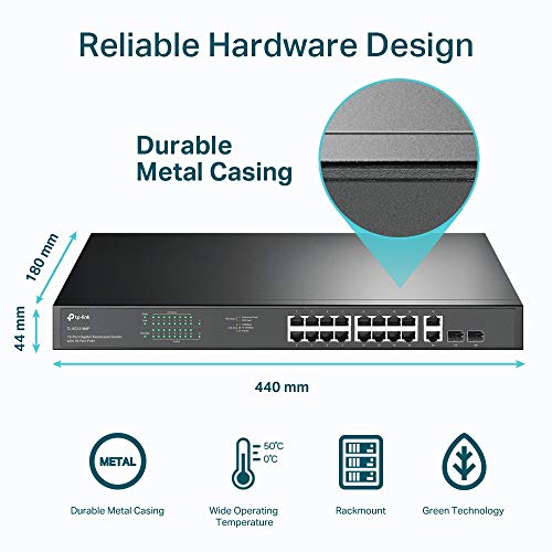 TP-Link TL-SG1218MP Switch 18P Gig. dont 16 PoE+250W  2 SFP