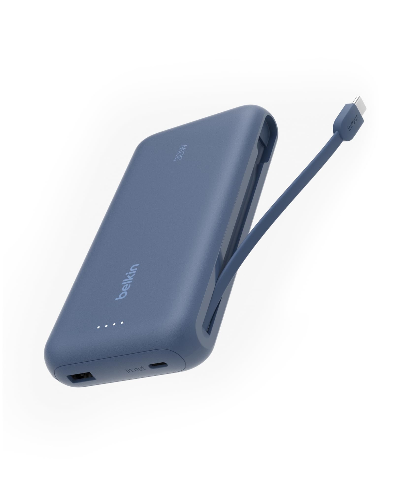 BELKIN 20k PD30w Integrated USB-C Cable Power Bank Blue