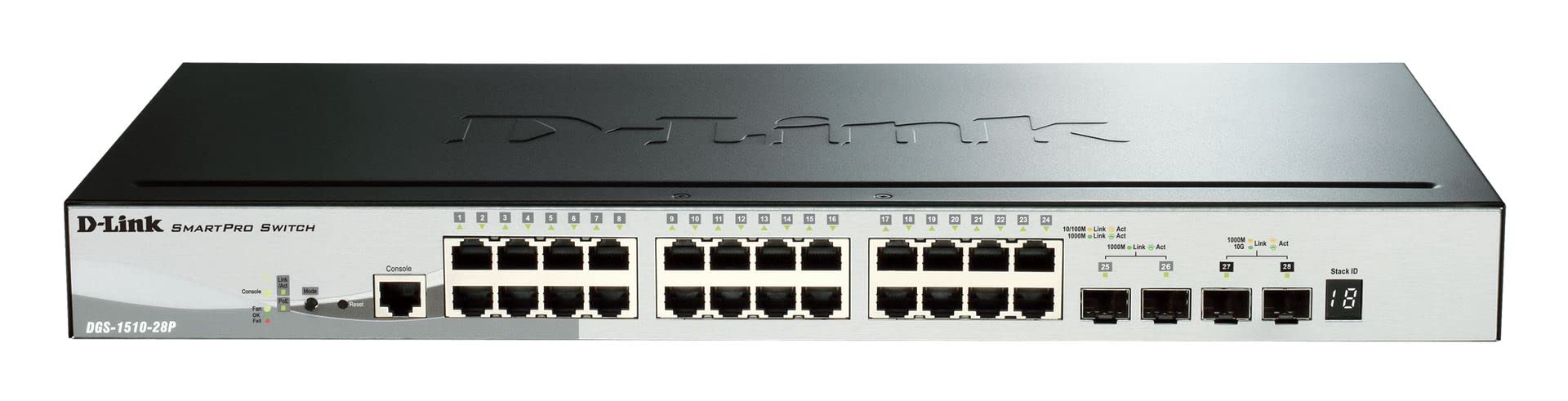 D-LINK 28-Port Smart Managed PoE Gigabit Stack Switch 2x 10G dlink green 3.0 24x 10/100/1000Mbit/s TP RJ-45 PoE Port 802.3at