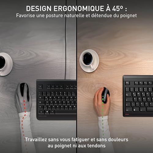CHERRY Souris MW-4500 LEFT sans fil USB noire