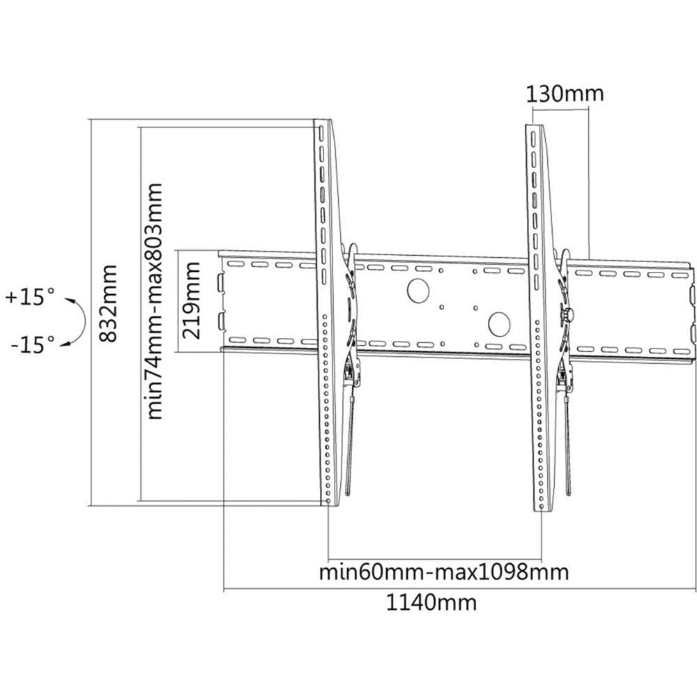 NEOMOUNTS LFD-W2000 Support pour écran mural 60-100p - inclinable