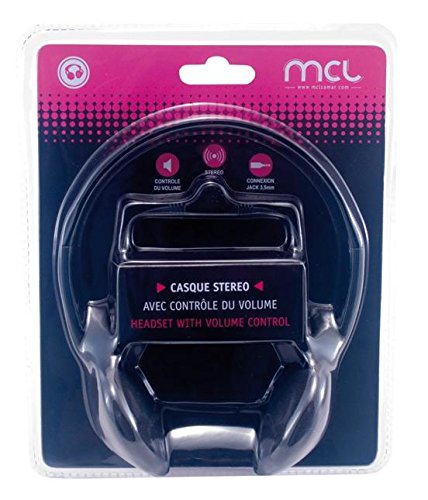 MCL Casque stéréo avec contrôle du volume - Noir