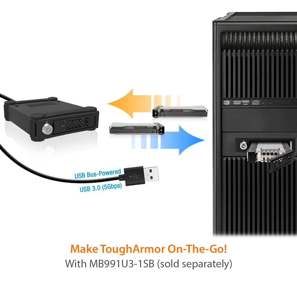 ICY DOCK Rack amovible MB991IK-B 1 disque SATA/SAS 2.5"