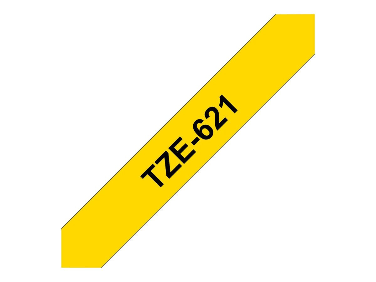 BROTHER P-TOUCH TZE-621 noir sur jaune  9mm