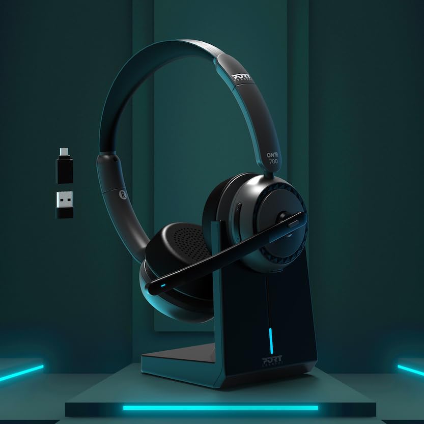 PORT DESIGNS Binaural Headset Bluetooth With Base - Pro