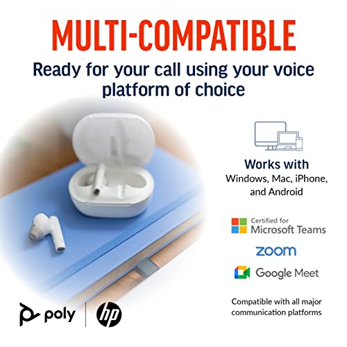 POLY Voyager Free 60+ Teams écouteurs BlueTooth Blanc USB-C