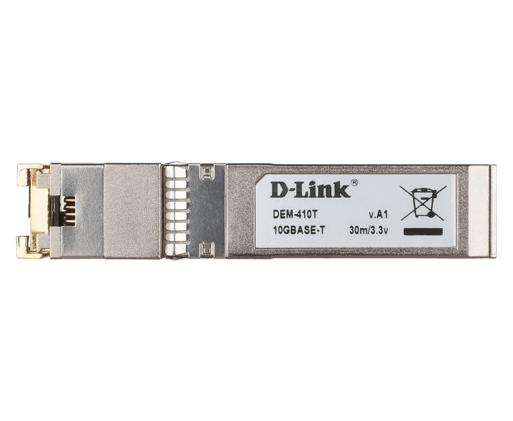 D-LINK 10G SFP+ RJ-45 Transceiver 10Gbit/s Full Duplex up to 30m Cat.6a Cable length at 10GBASE-T and up to 100m