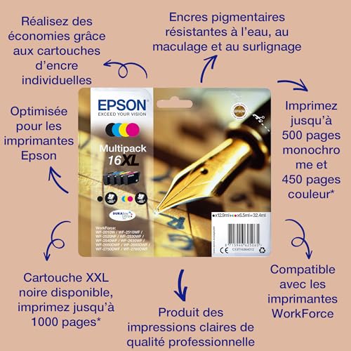 Cartouche EPSON C13T16314012 16XL - Noir