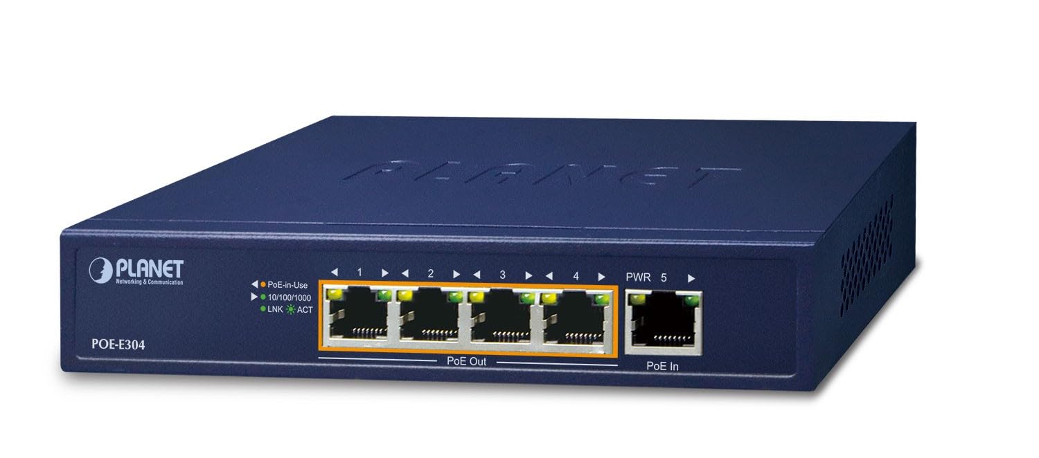 PLANET POE-E304 prolongateur réseau Émetteur et récepteur réseau Bleu 10, 100, 1000 Mbit/s