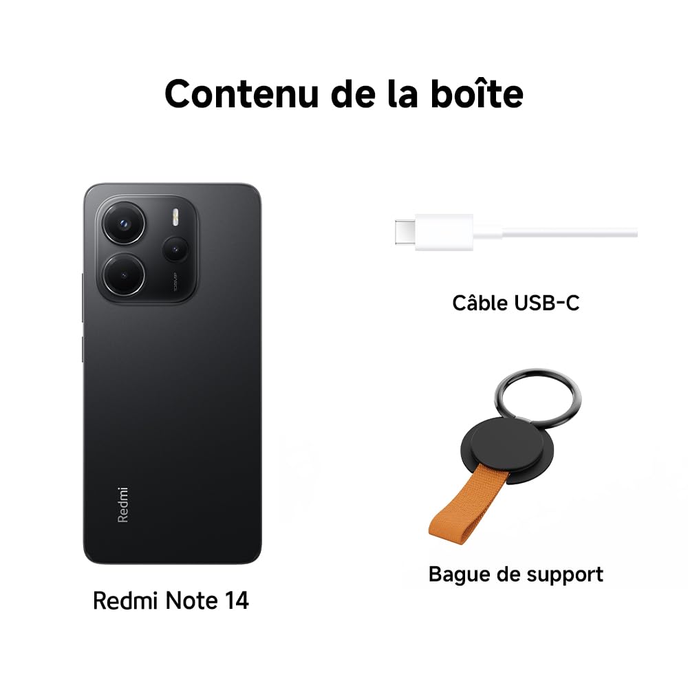 Xiaomi Redmi Note 14 4G (Double Sim - 6.67", 256 Go, 8 Go RAM) Noir
