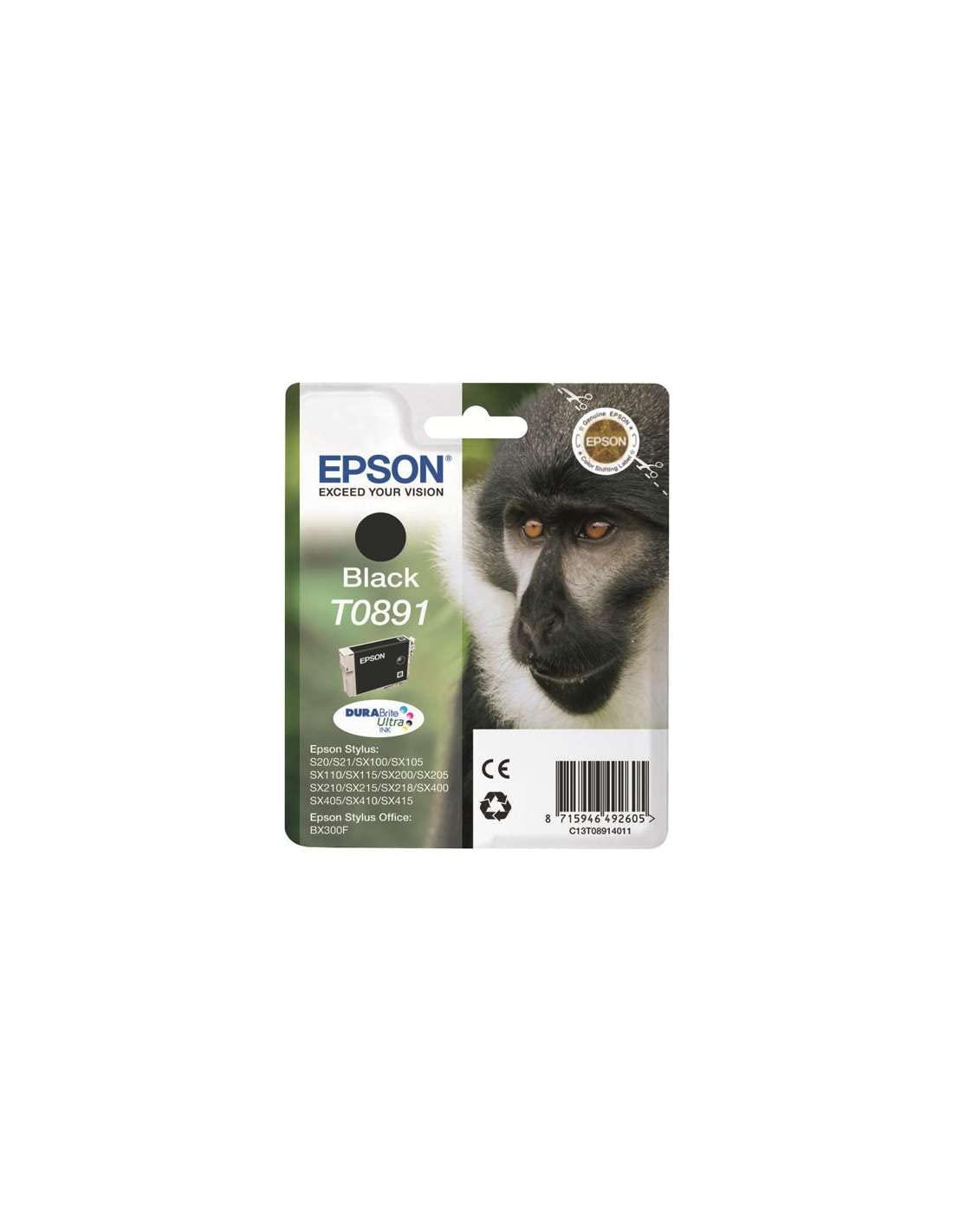 EPSON 6LB T0891 ink cartridge black standard capacity 5.8ml 1-pack blister without alarm