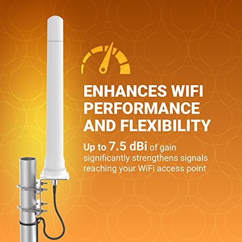 Antenne OMNI IP65 DualBand WiFi 7.5dBi Prise N Femelle