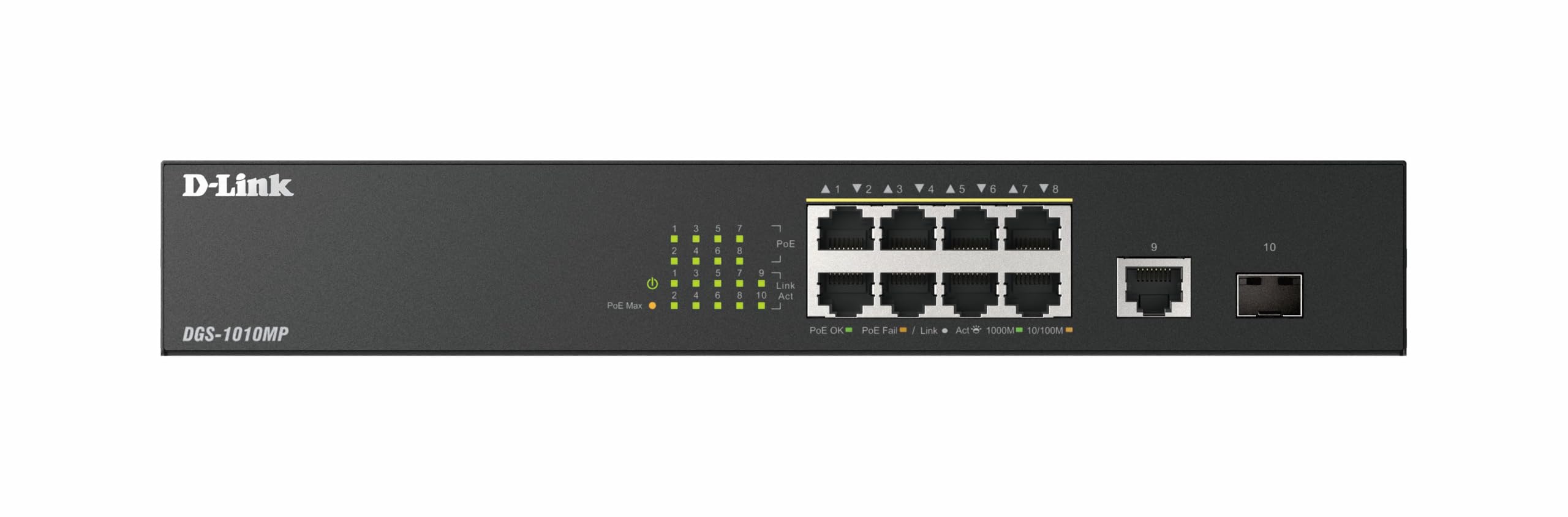 D-LINK 8 Gigabit PoE/PoE+ ports And 1 Gigabit port And 1 SFP port Metallic 125W PoE budget