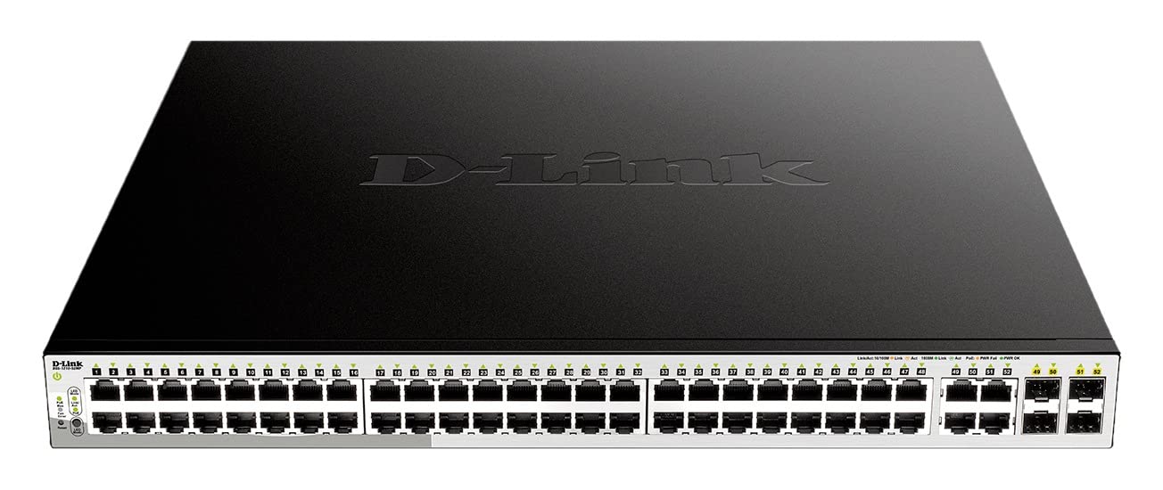 D-LINK 52-Port Layer2 Smart Managed 48x PoE Gigabit Switch dlink green 3.0 48x 10/100/1000Mbit/s TP RJ-45 PoE Ports 802.3at