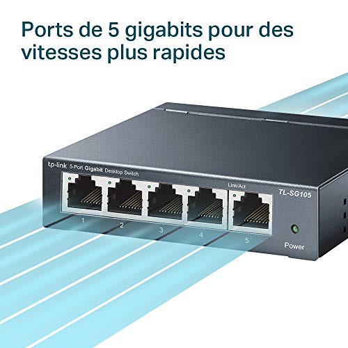 TP-Link TL-SG105 commutateur réseau Non-géré L2 Gigabit Ethernet (10/100/1000) Noir