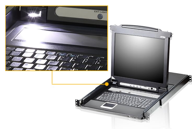 ATEN CL5708N CONSOLE LCD 19  KVM 8 PORTS VGA/USB-PS2