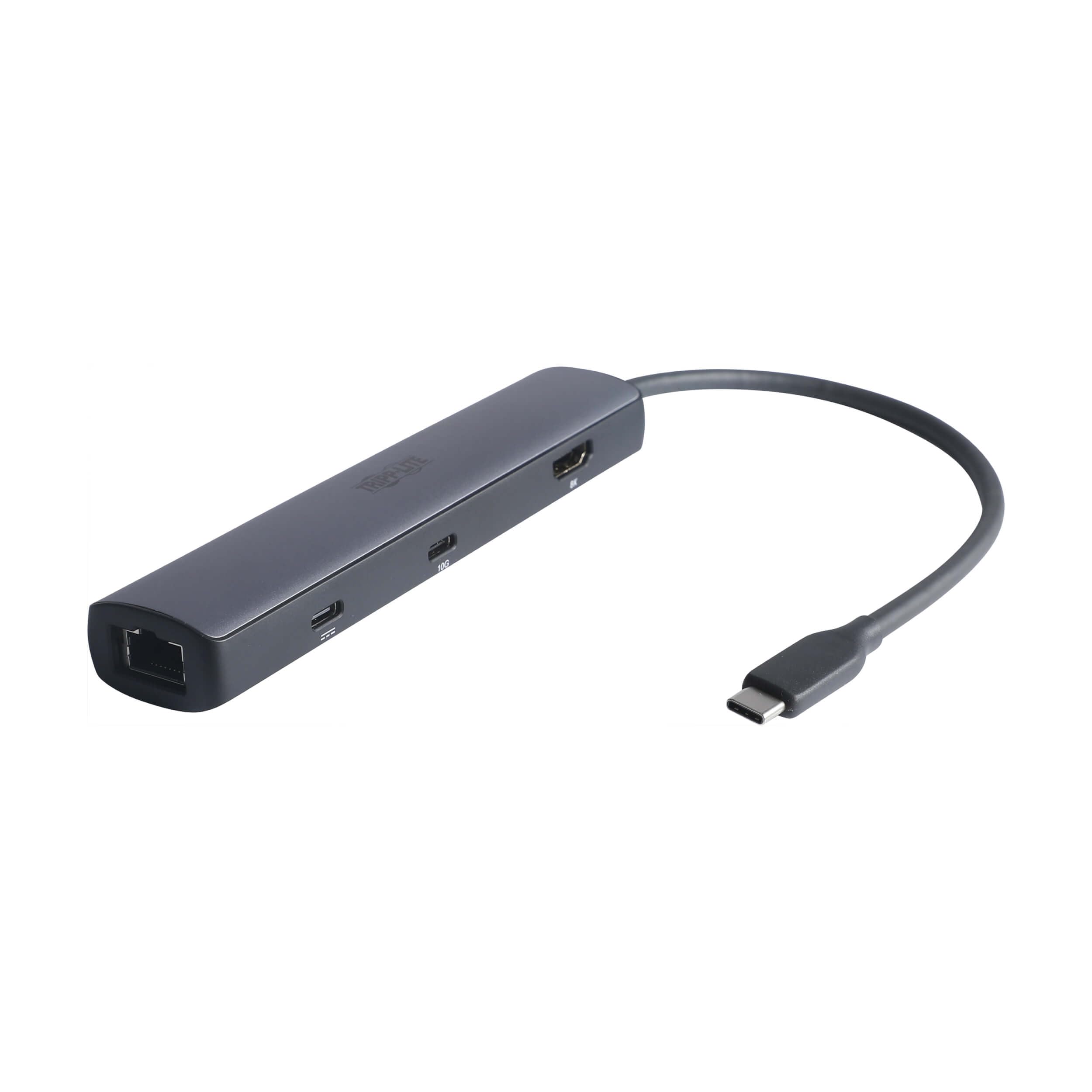 EATON TRIPPLITE USB-C Multiport Adapter 8K HDMI 3 USB Hub Ports Gigabit Ethernet 100W PD Charging HDR HDCP 2.3