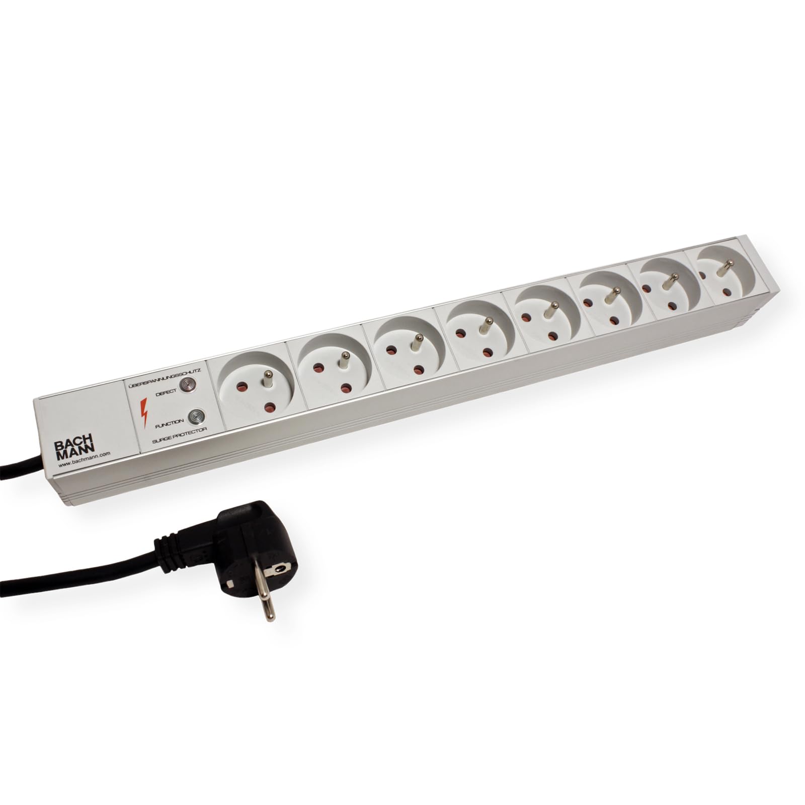 BACHMANN Multiprise 19" 333.4061 8 prises avec interrupteur et parasurtenseur