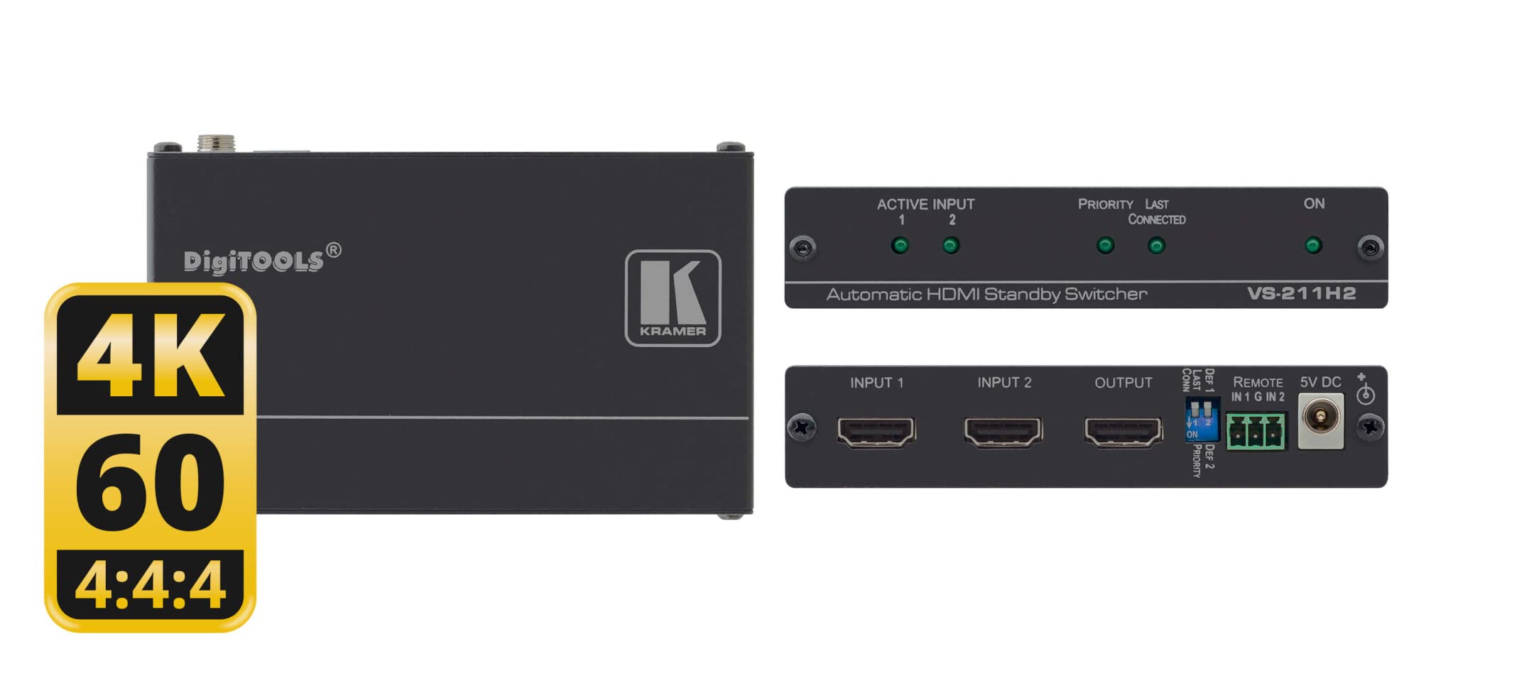 Kramer 2:1 UHD low-cost auto switcher