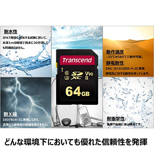 TRANSCEND 64Go SDXC Class3 UHS-II Card Appareil photo et caméscope DSLR