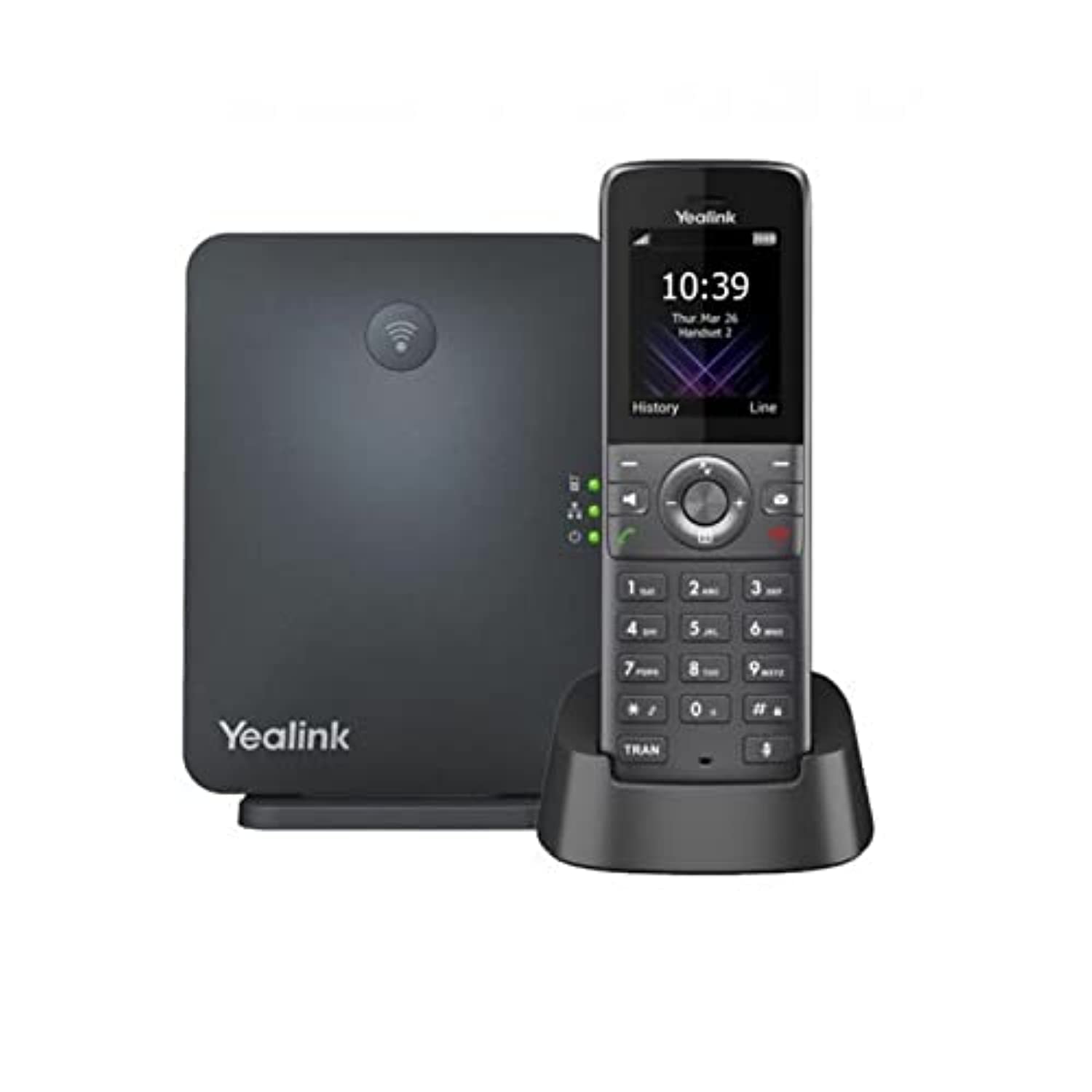 Yealink W73P Téléphone IP Mobile Sans Fil Gris Écran de 1,8 Pouce 100 Entrées de Répertoire Téléphonique