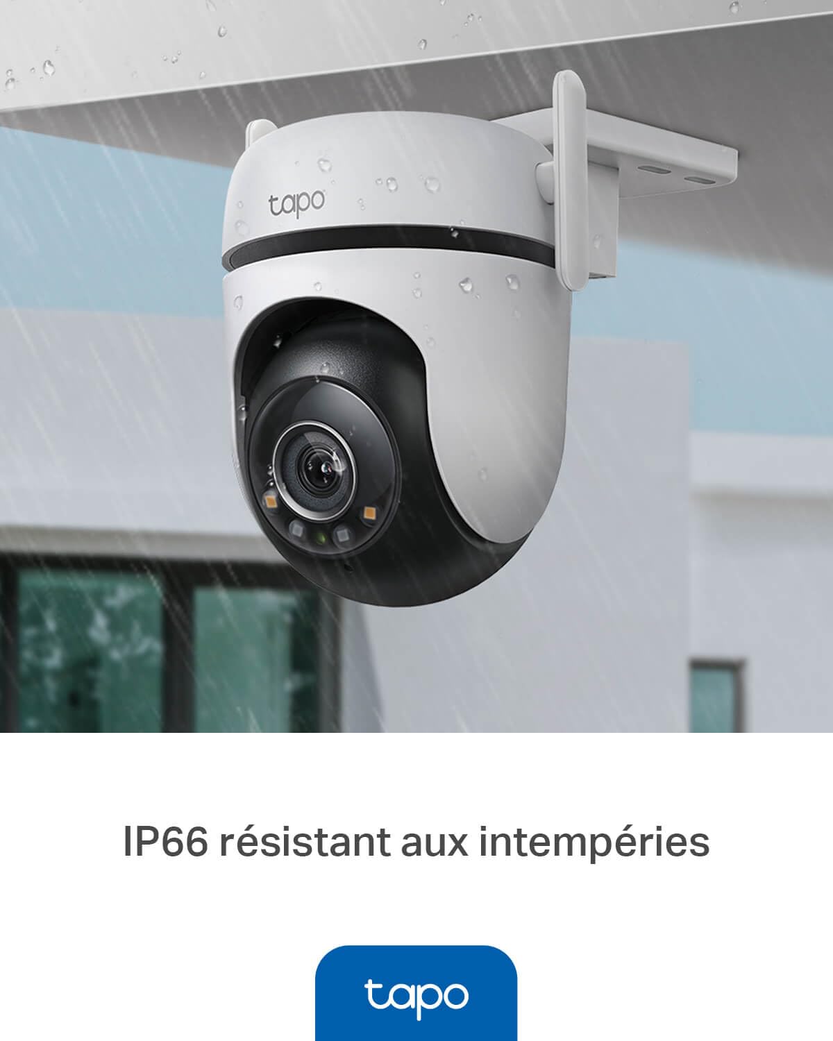 TP-LINK Outdoor Pan/Tilt Security Wi-Fi Camera 2K QHD 2560x1440 2.4GHz 2T2R 2x External Antennas 1x Ethernet Port