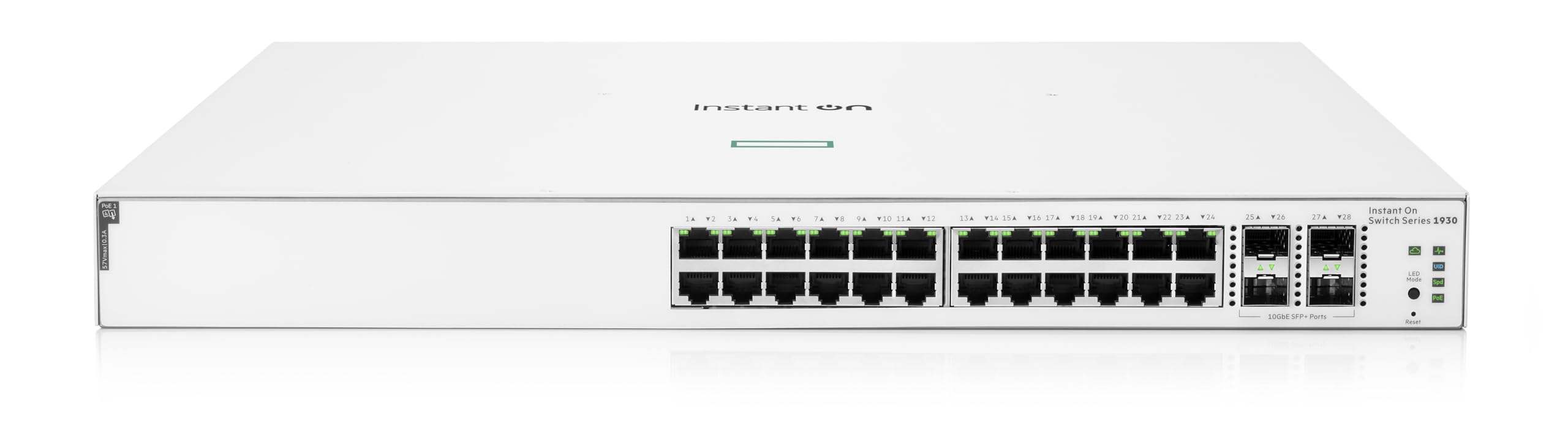 HPE Networking Instant On 1930 24G Class4 PoE 4SFP/SFP+ 195W Switch Commutateur C3 Géré 24 x 10/100/1000 PoE+4 x 1 Gigabit/10 Gb
