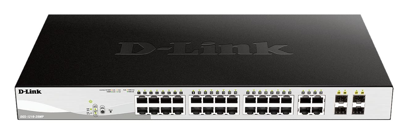 D-LINK 28-Port Layer2 PoE+ Gigabit Smart Managed Switch dlink green 3.0 24x 10/100/1000Mbit/s TP RJ-45 PoE Port Port 1-24 802.3at