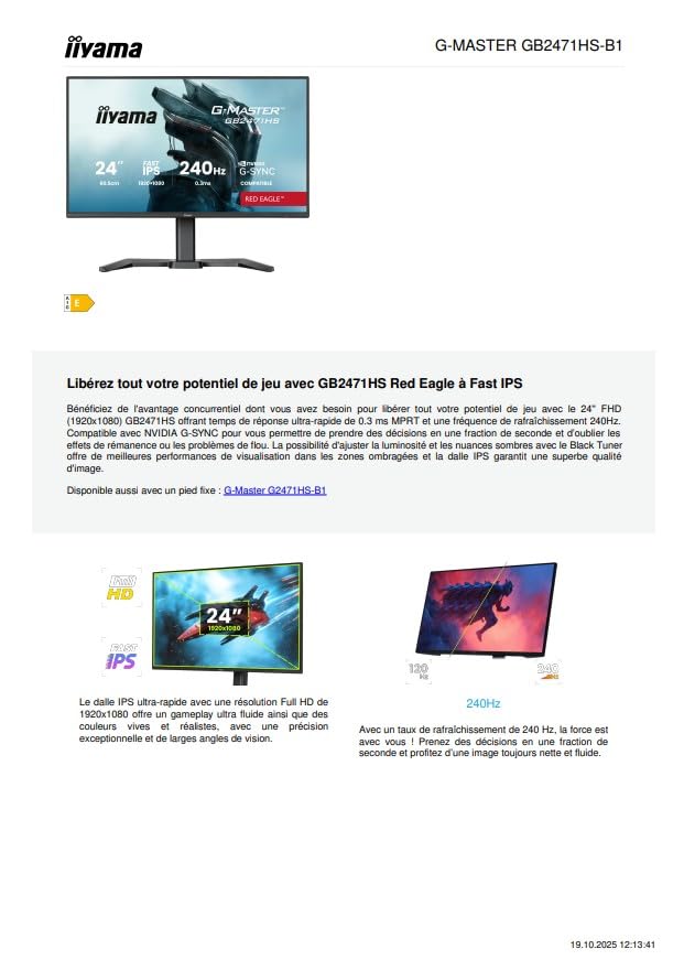 iiyama G-Master GB2471HS-B1 24" Fast-IPS