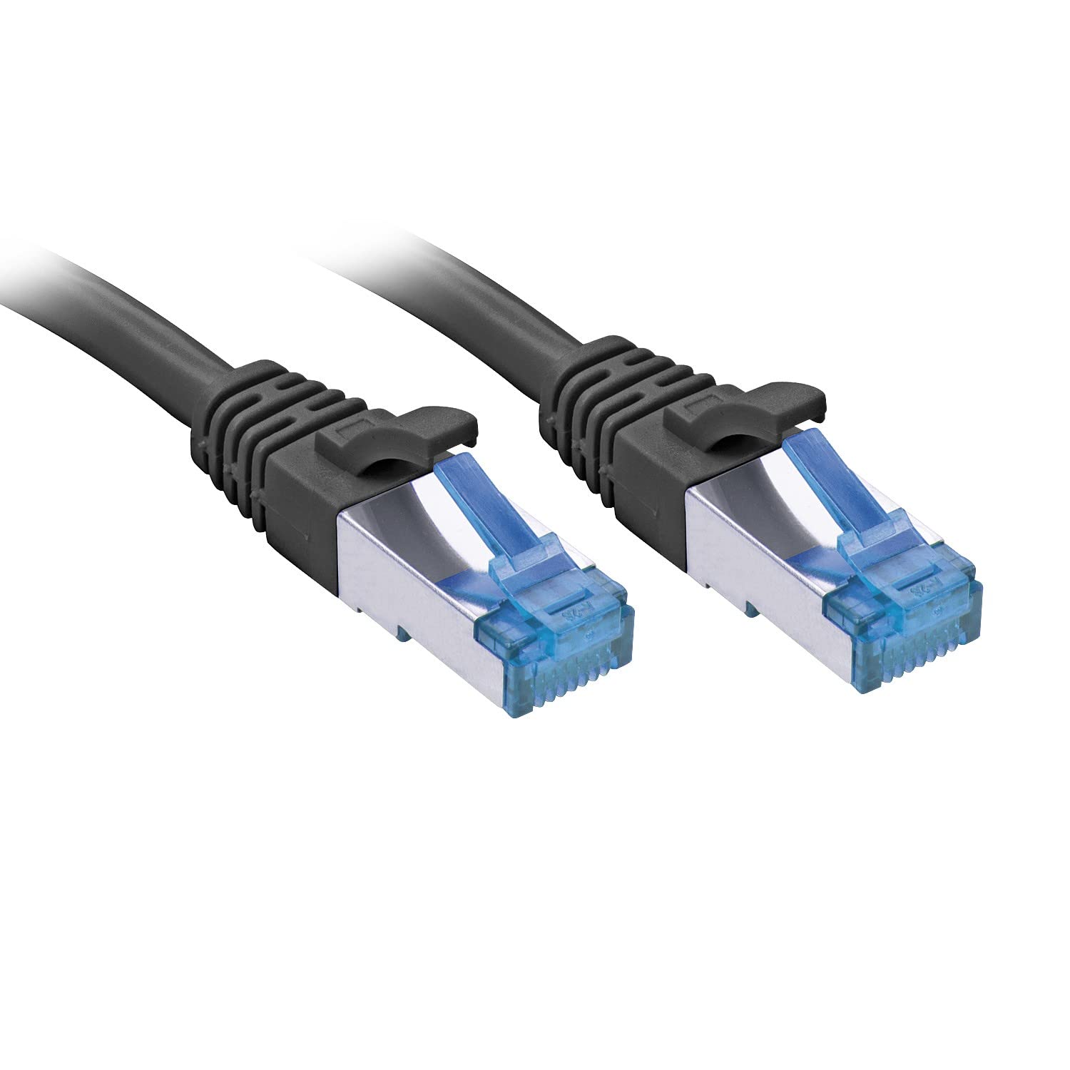 LINDY 0.3m Cat.6A S/FTP TPE Black TPE Patch Cable