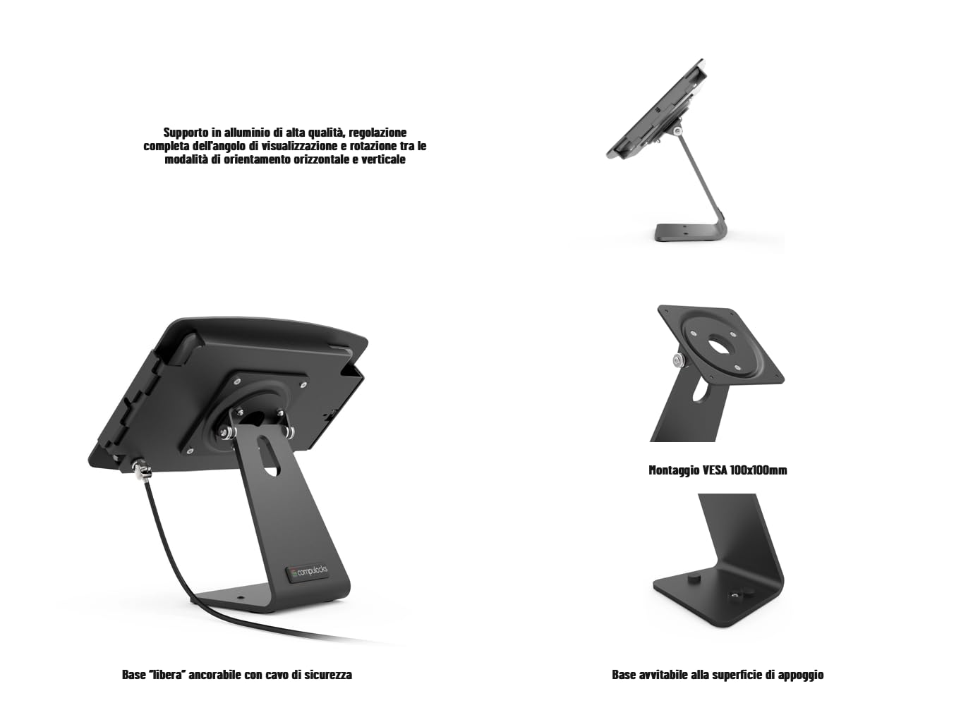 VESA Mast Counter Stand Black