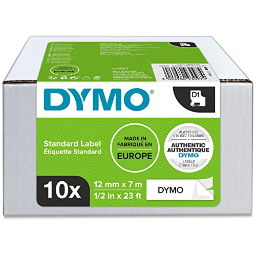 DYMO Ruban D1 noir sur blanc, 12 x 7 mm, pack éco 8 + 2