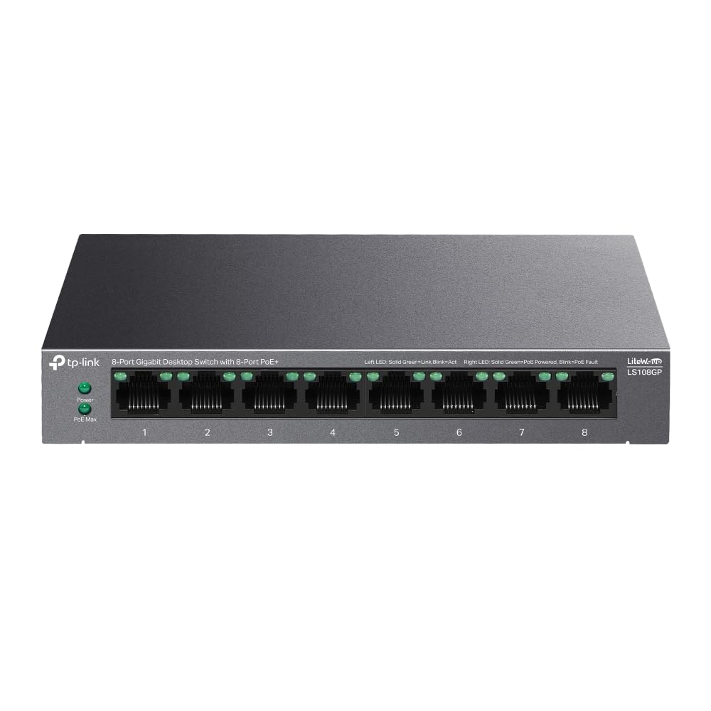 TP-LINK 8-Port Gigabit Switch de bureau with 8-Port PoE+