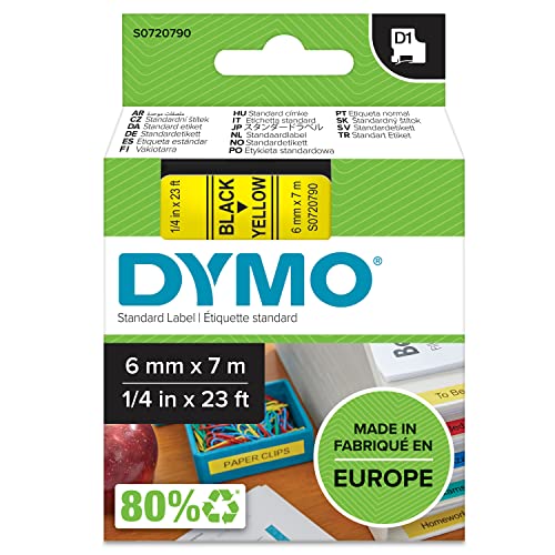 DYMO Ruban D1 - 6 mm noir sur blanc