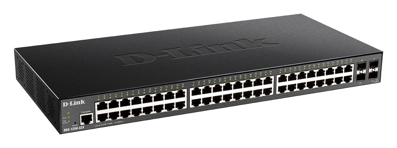 D-LINK 52-Port Smart Managed Gigabit Switch 4x 10G dlink green 3.0 48x 10/100/1000Mbit/s TP RJ-45 Port 4x 10Gbit/s Fiber SFP+