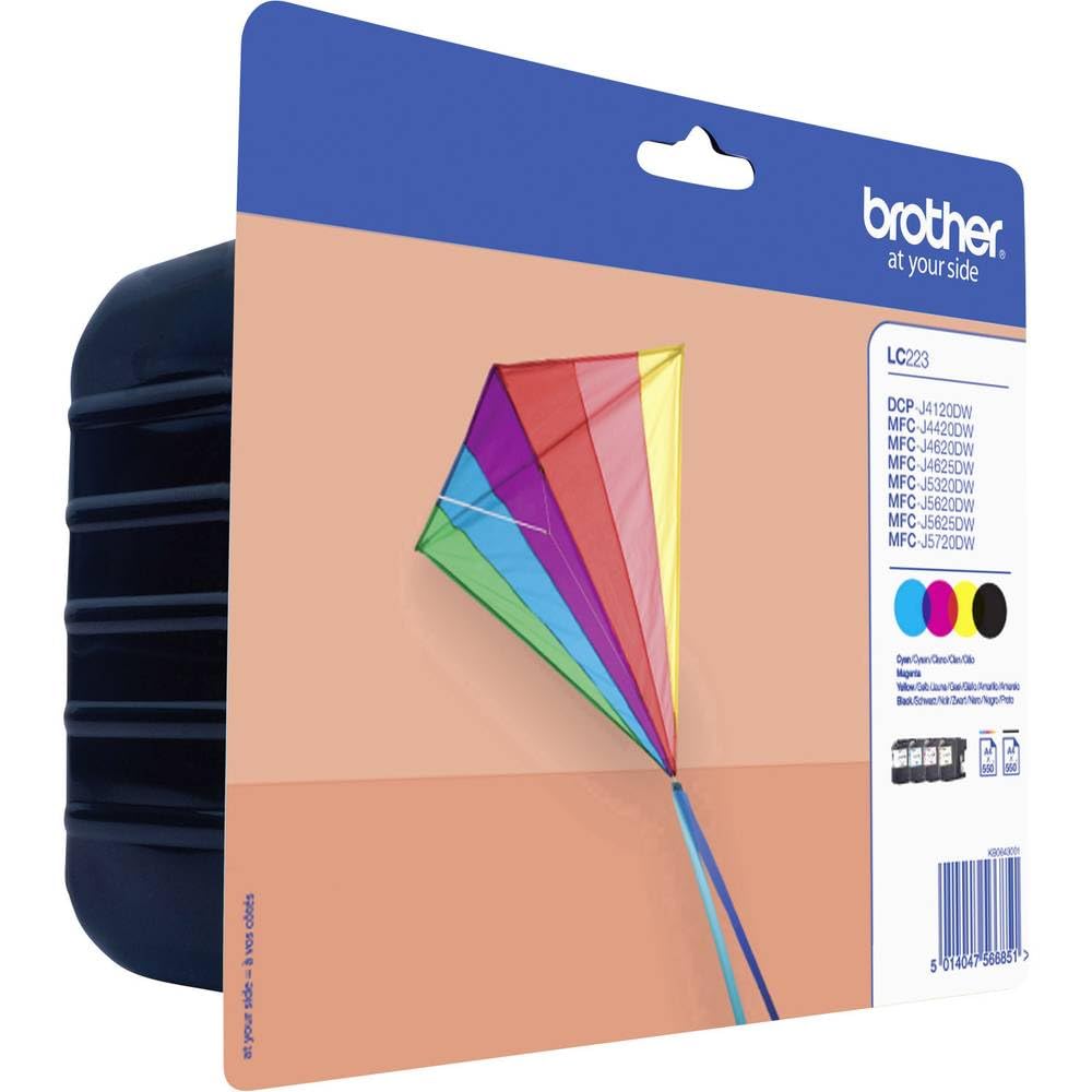 BROTHER Pack blister de 4 cartouches d encre (BK/C/M/Y) pour DCP-J562DW  MFC-J480DW  MFC-J680DW  MFC-J880DW