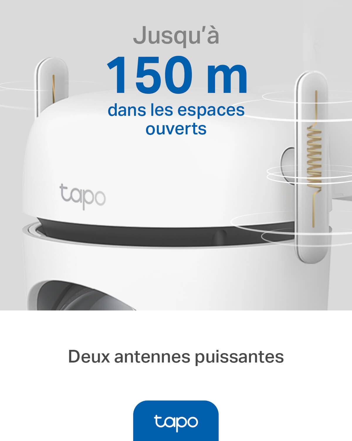 TP-LINK Outdoor Pan/Tilt Security Wi-Fi Camera 2K QHD 2560x1440 2.4GHz 2T2R 2x External Antennas 1x Ethernet Port