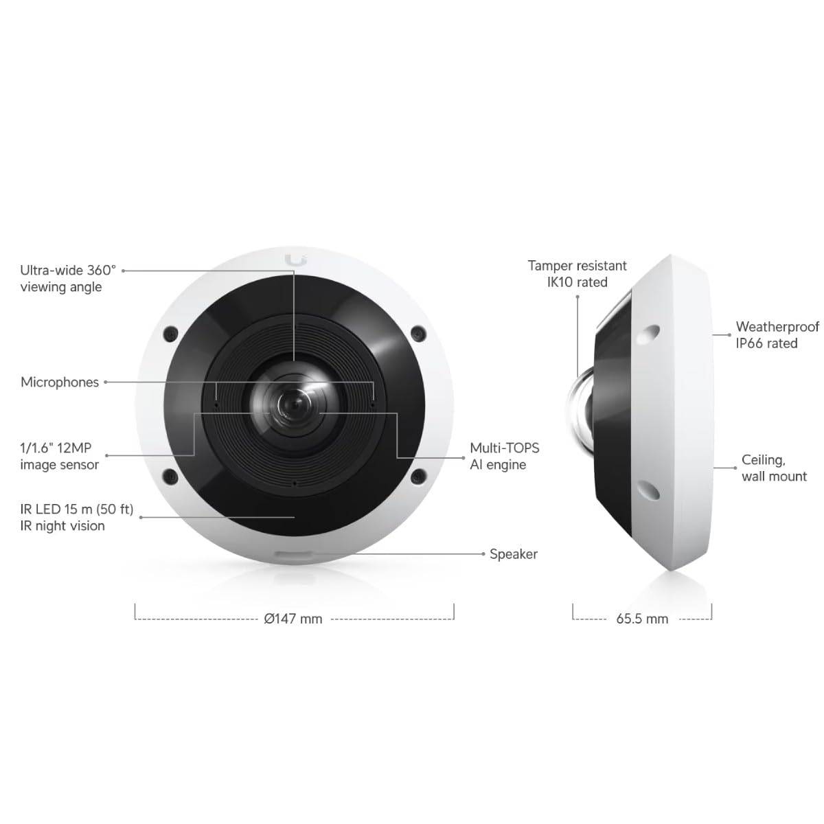 All-weather vandal-resistant 12MP PoE c