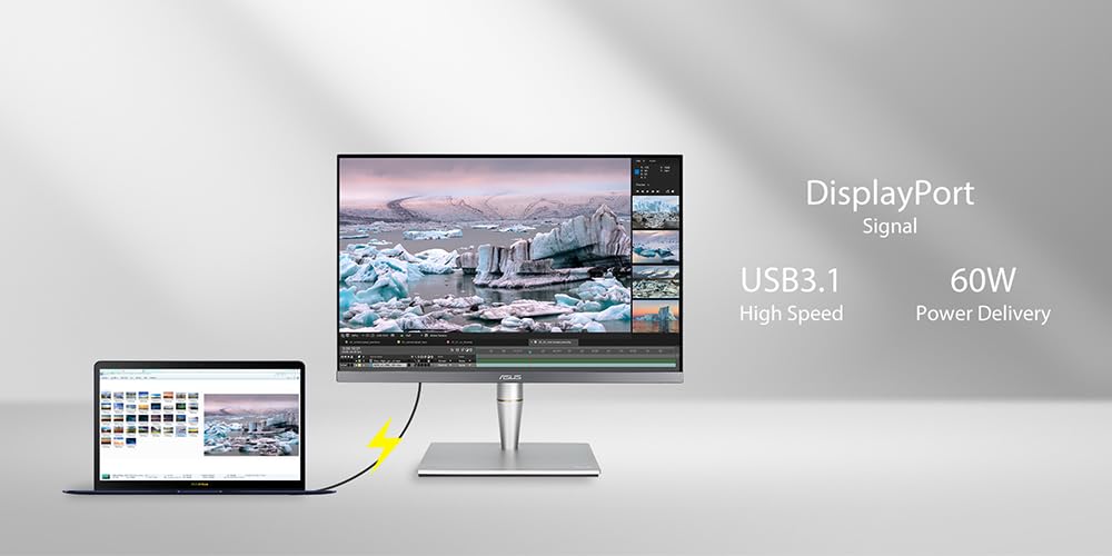 ASUS PA24AC 24.1pcs Moniteur graphisme ProArt WLED IPS 16:10 5ms 60Hz 1920x1200 HDR400 Jusquà 400cd m2 Audio2x2W HDMI DP G.3ans