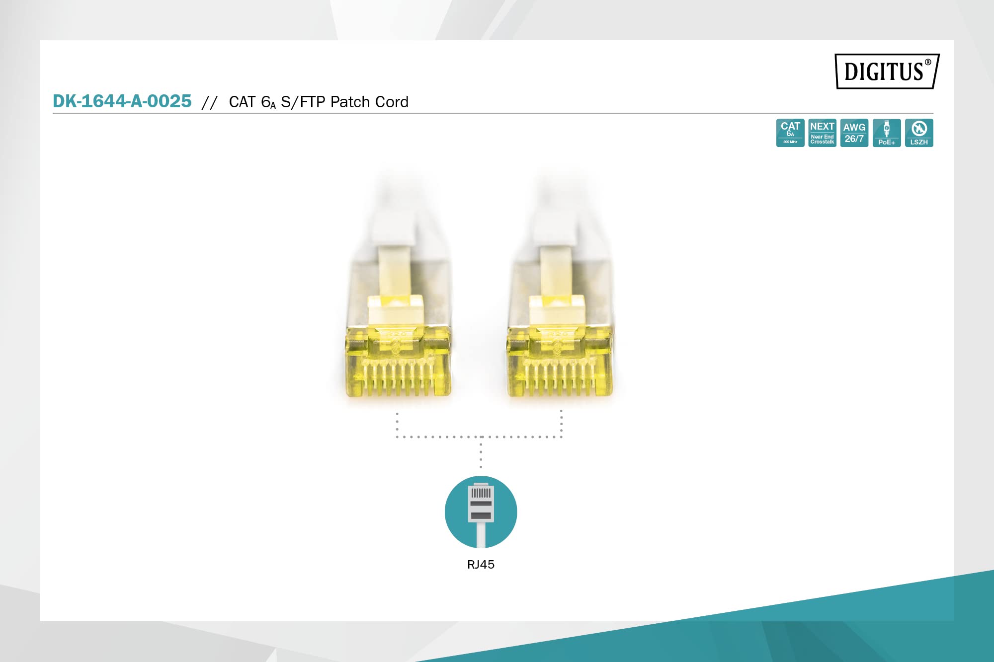 Digitus DK-1644-A-0025 câble de réseau Gris 0,25 m Cat6a S/FTP (S-STP)