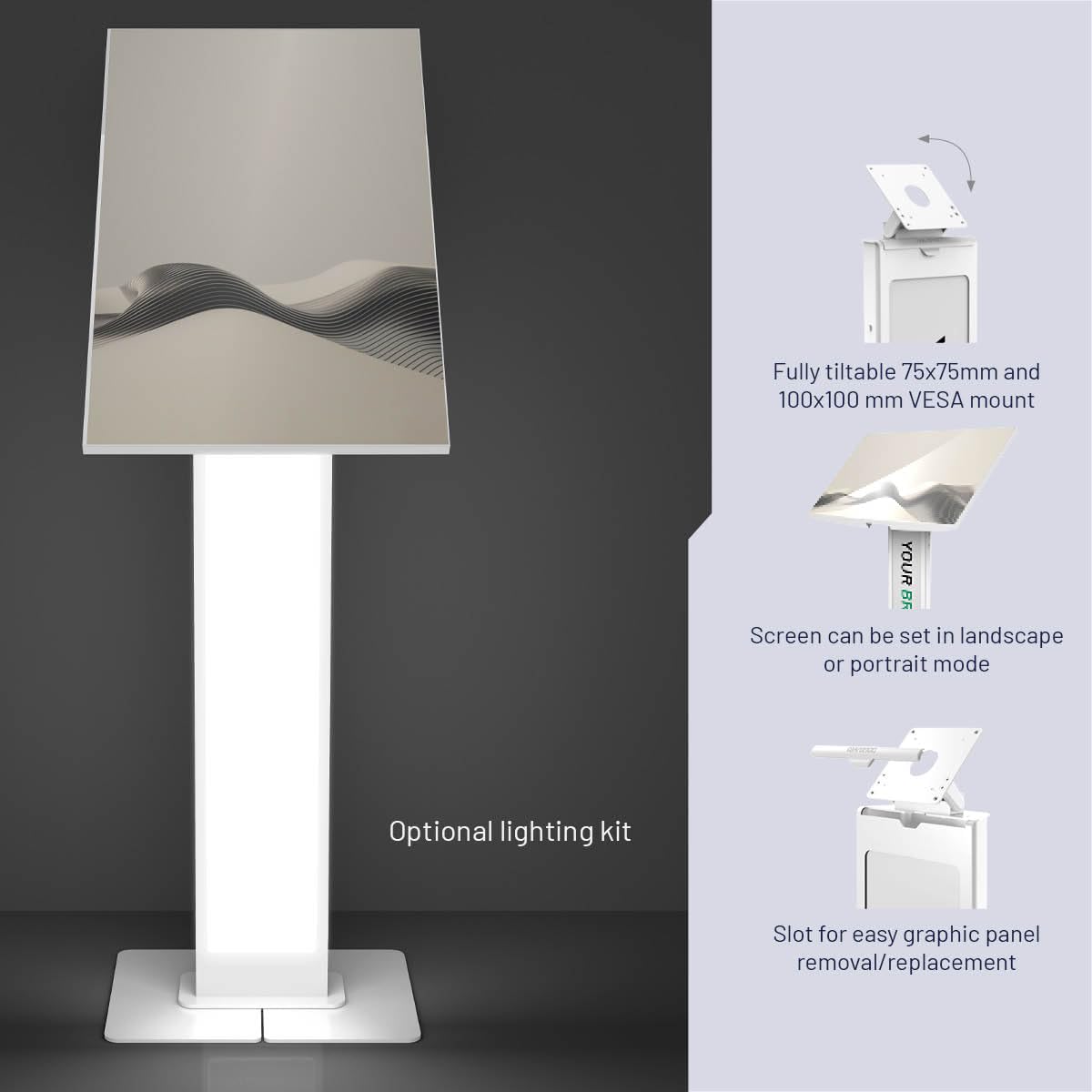 Bbl VESA Floor Stand Up to 32 Inches WH