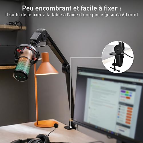 CHERRY Bras de microphone MA 6.0 UNI USB avec hub intégré