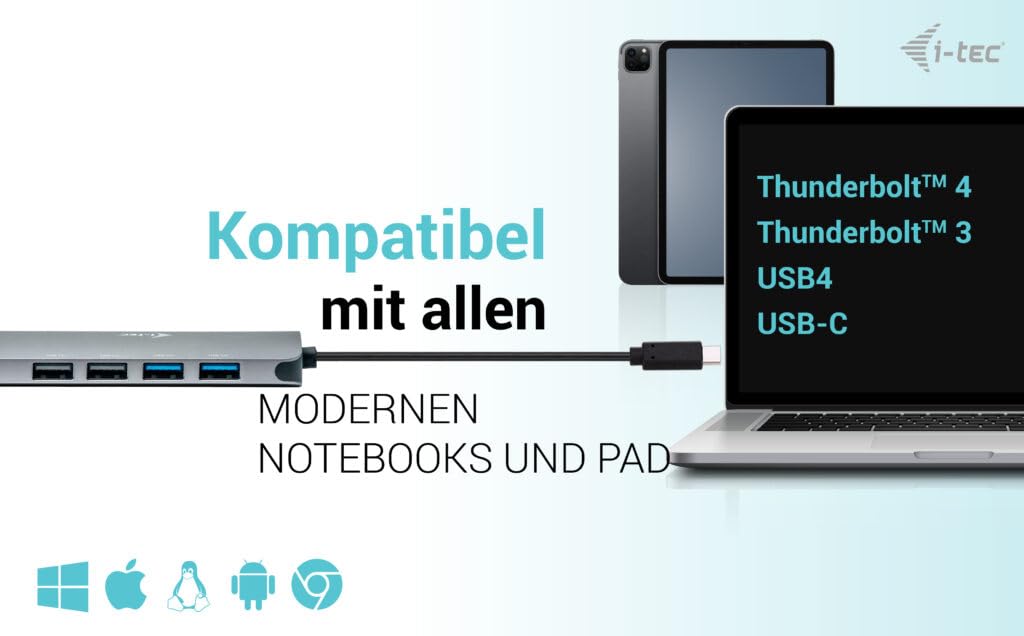 I-TEC USB-C Metal Nano Dock 2x HDMI 1x GLAN 2x USB 3.2 2x USB2.0 1x USB-C 3.2 Gen.1 Data 1x USB-C 100W PD Sans Alimentation