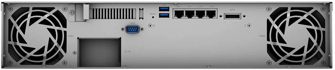 SYNOLOGY RS1221+ 8-Bay NAS-Rackmount AMD Ryzen V1500B 4-core 2.2GHz 4Go DDR4 up to 32Go RJ-45 4x1GbE 2xUSB 3.2 1xeSATA