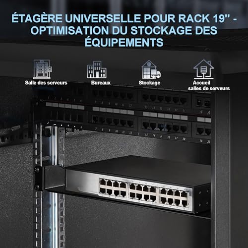 "Extralink SHELF 1U FOR WALL CABINETS 19\"" 250MMX1U BLACK Étagere"