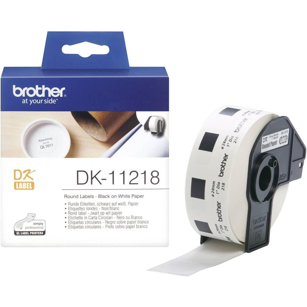 BROTHER P-TOUCH DK-11218 die-cut round label 24x24mm 1000 labels