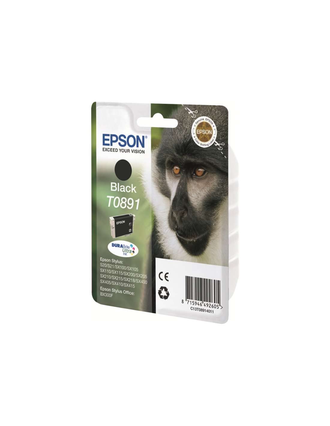 EPSON 6LB T0891 ink cartridge black standard capacity 5.8ml 1-pack blister without alarm